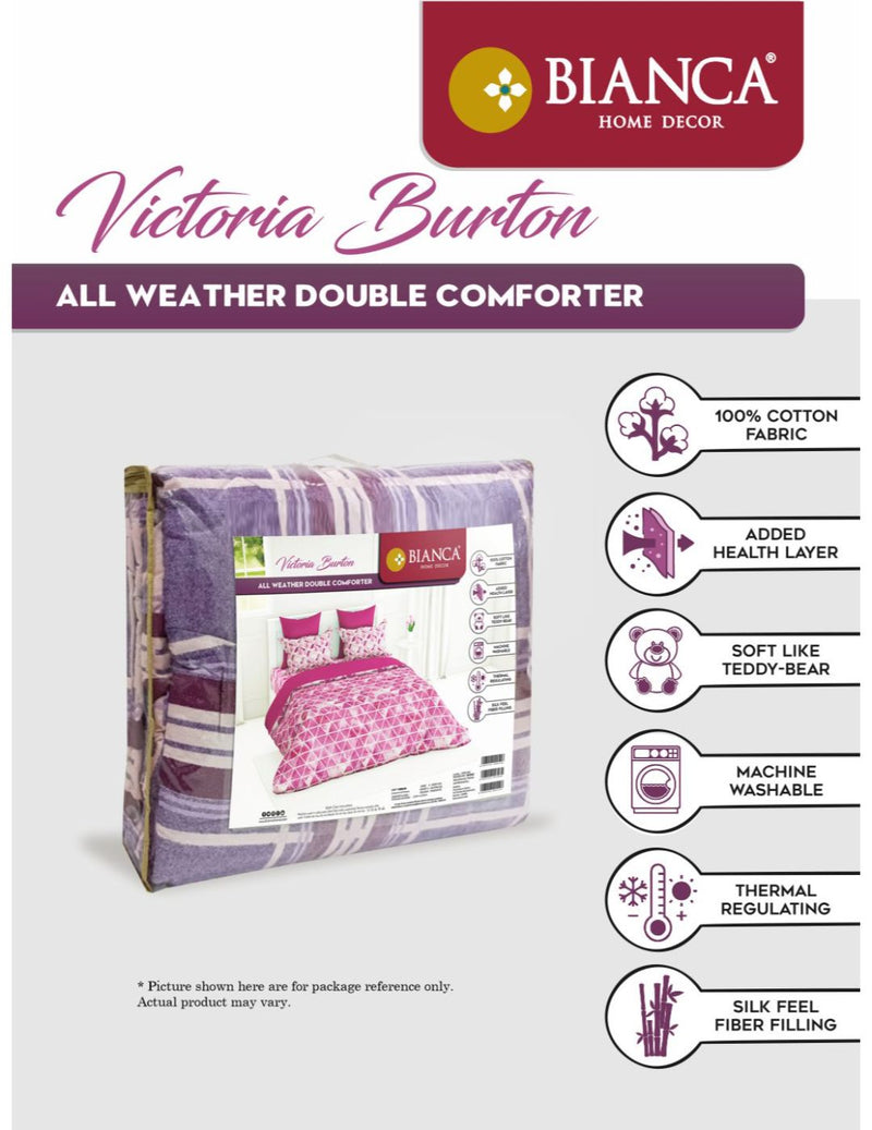 Super Soft 100% Natural Cotton Fabric Double Comforter For All Weather <small> (checks-blue/multi)</small>