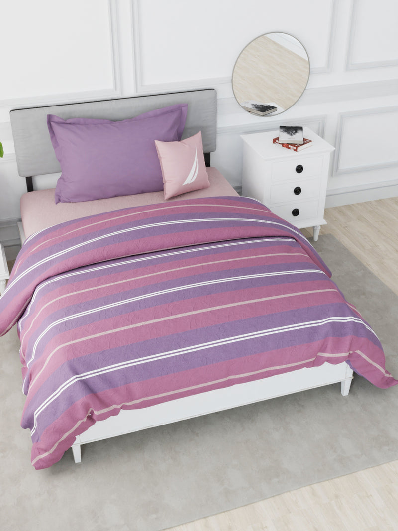 Designer 100% Satin Cotton Comforter For All Weather <small> (stripe-red/blue)</small>