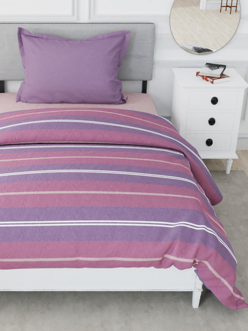 Designer 100% Satin Cotton Comforter For All Weather <small> (stripe-red/blue)</small>