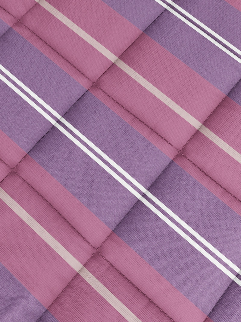 Designer 100% Satin Cotton Comforter For All Weather <small> (stripe-plum/purple)</small>