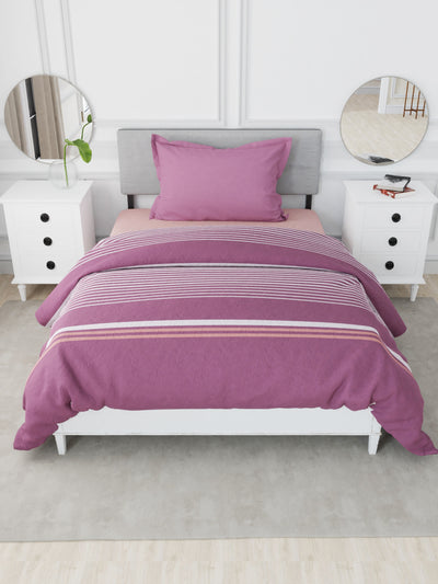 Designer 100% Satin Cotton Comforter For All Weather <small> (stripe-maroon)</small>