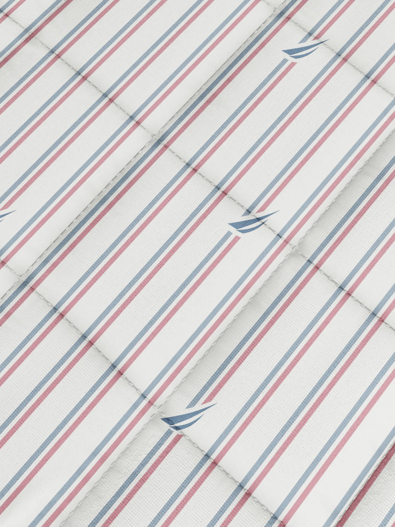 Super Soft 100% Cotton Fabric Comforter For All Weather <small> (stripe-red/blue)</small>