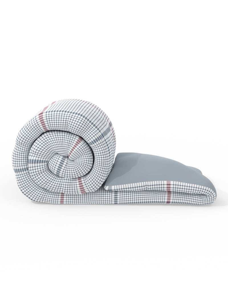 Super Soft 100% Cotton Fabric Comforter For All Weather <small> (checks-blue/red)</small>