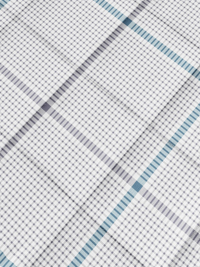 Super Soft 100% Cotton Fabric Comforter For All Weather <small> (checks-grey/blue)</small>
