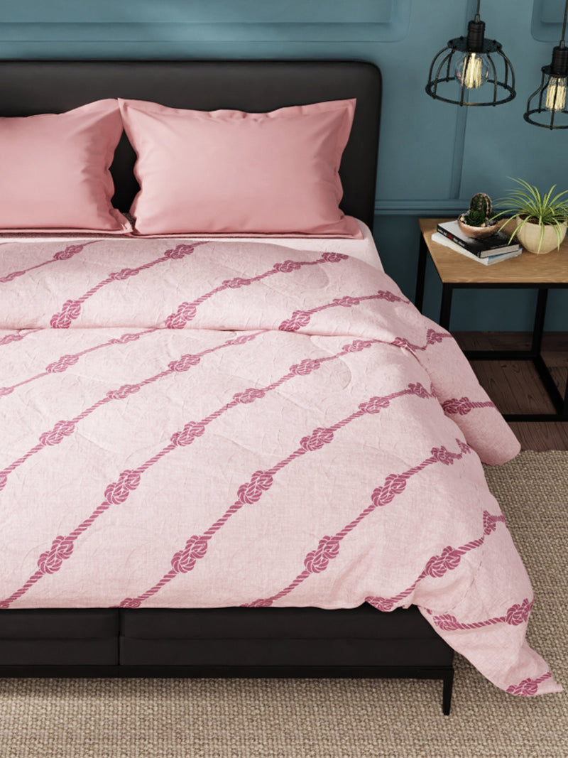 Super Soft 100% Cotton Fabric Comforter For All Weather <small> (abstract-red/pink)</small>