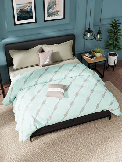 Super Soft 100% Cotton Fabric Comforter For All Weather <small> (abstract-mint/brown)</small>