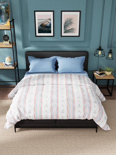 Super Soft 100% Cotton Fabric Comforter For All Weather <small> (abstract-red/blue)</small>