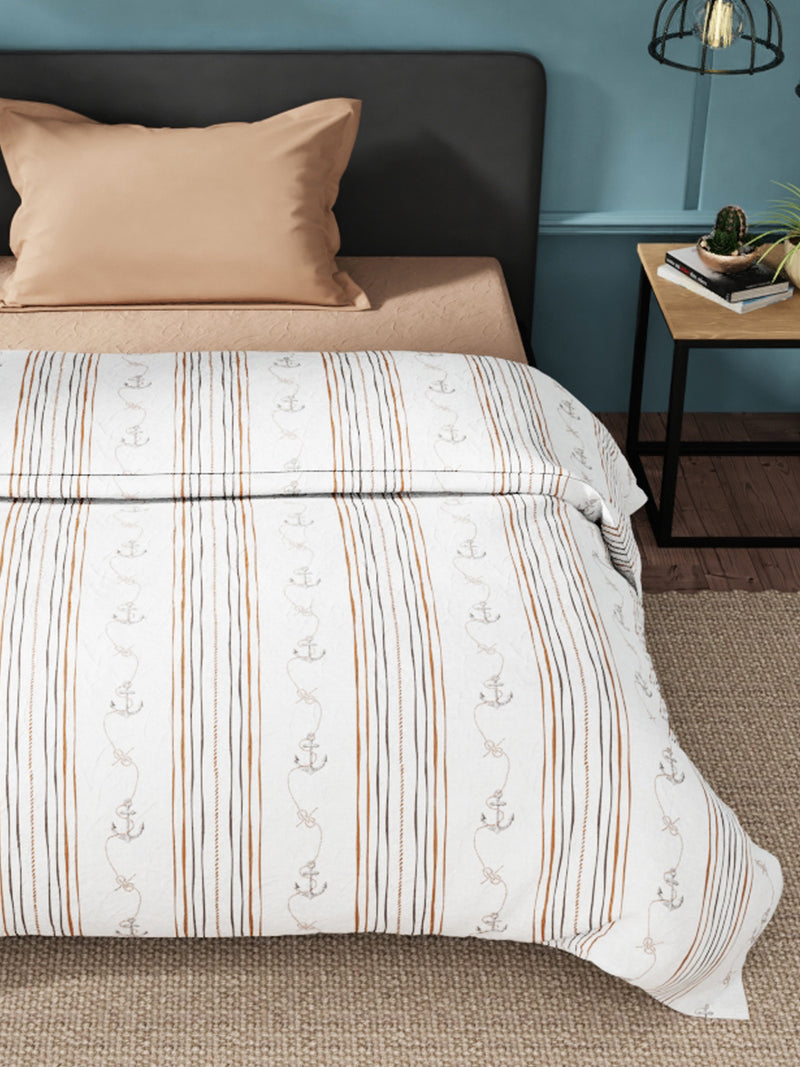Super Soft 100% Cotton Fabric Comforter For All Weather <small> (abstract-brown/choco)</small>