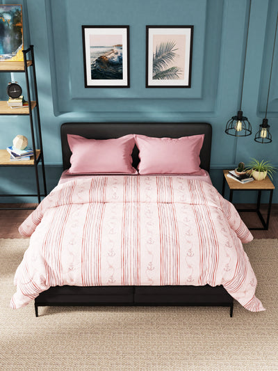 Super Soft 100% Cotton Fabric Comforter For All Weather <small> (abstract-pink/maroon)</small>