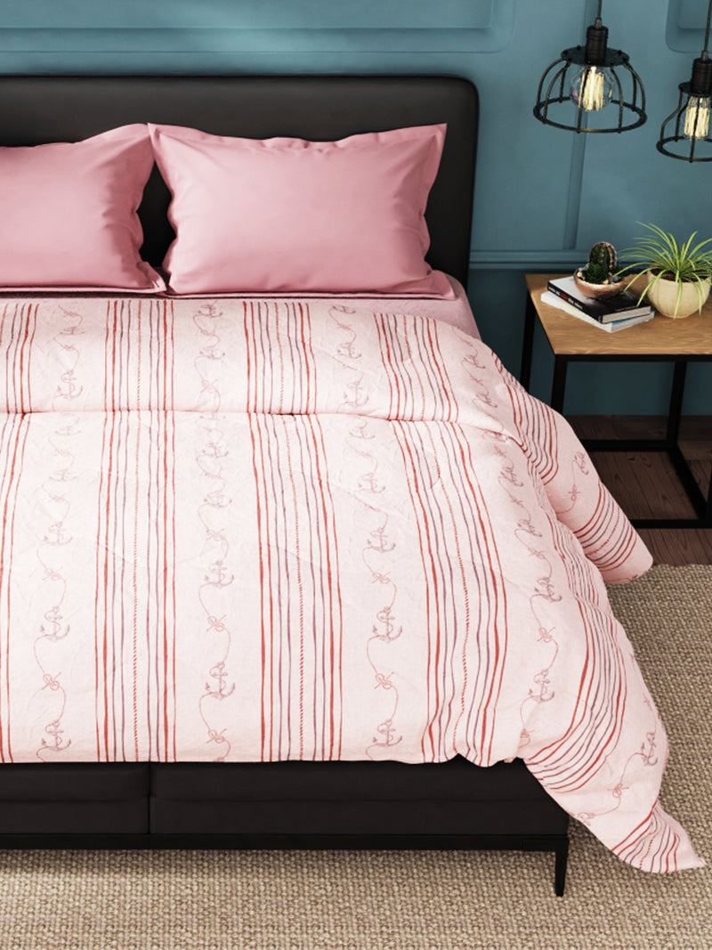 Super Soft 100% Cotton Fabric Comforter For All Weather <small> (abstract-pink/maroon)</small>