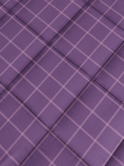 100% Premium Cotton Fabric Comforter For All Weather <small> (checks-wine/purple)</small>