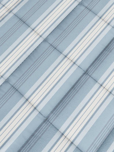 Super Fine 100% Egyptian Satin Cotton Comforter For All Weather <small> (stripe-slate blue/red)</small>