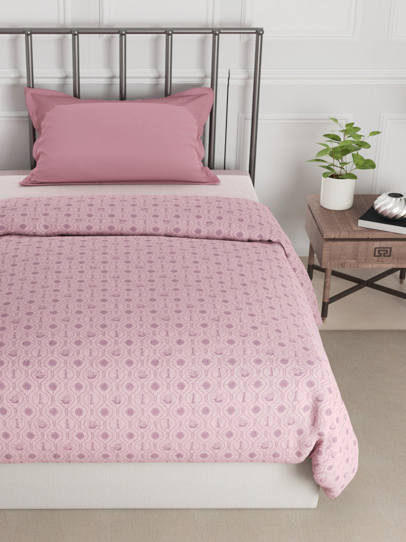 Super Fine 100% Egyptian Satin Cotton Comforter For All Weather <small> (floral-pink)</small>