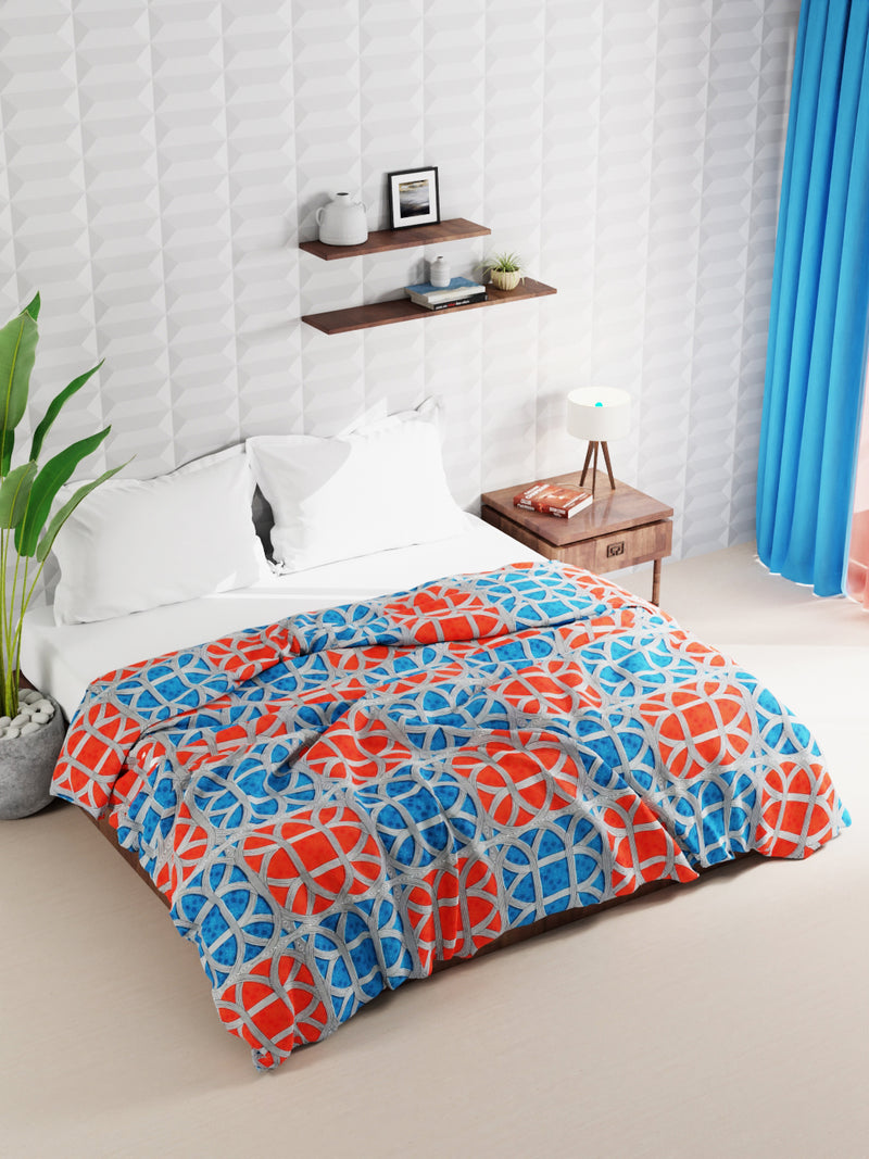 Super Soft Microfiber Double Comforter For All Weather <small> (geometric-red/blue)</small>