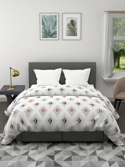 Super Soft Microfiber Double Comforter For All Weather <small> (geometric-brown)</small>