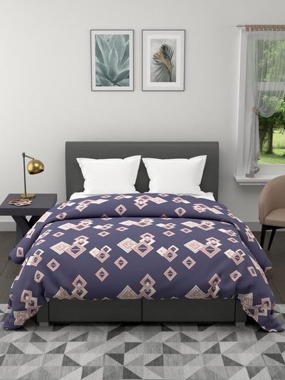 Super Soft Microfiber Double Comforter For All Weather <small> (geometric-cobalt)</small>
