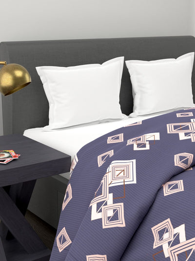 Super Soft Microfiber Double Comforter For All Weather <small> (geometric-cobalt)</small>