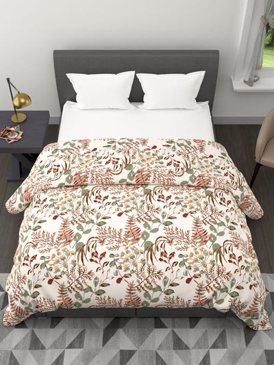 Super Soft Microfiber Double Comforter For All Weather <small> (floral-grey)</small>