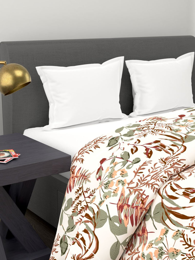 Super Soft Microfiber Double Comforter For All Weather <small> (floral-grey)</small>