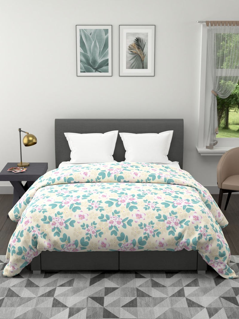 Super Soft Microfiber Double Comforter For All Weather <small> (floral-turq)</small>