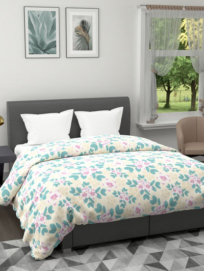Super Soft Microfiber Double Comforter For All Weather <small> (floral-turq)</small>