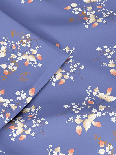 Super Soft Microfiber Double Comforter For All Weather <small> (floral-blue)</small>