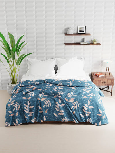 Super Soft Microfiber Double Comforter For All Weather <small> (floral-blue)</small>