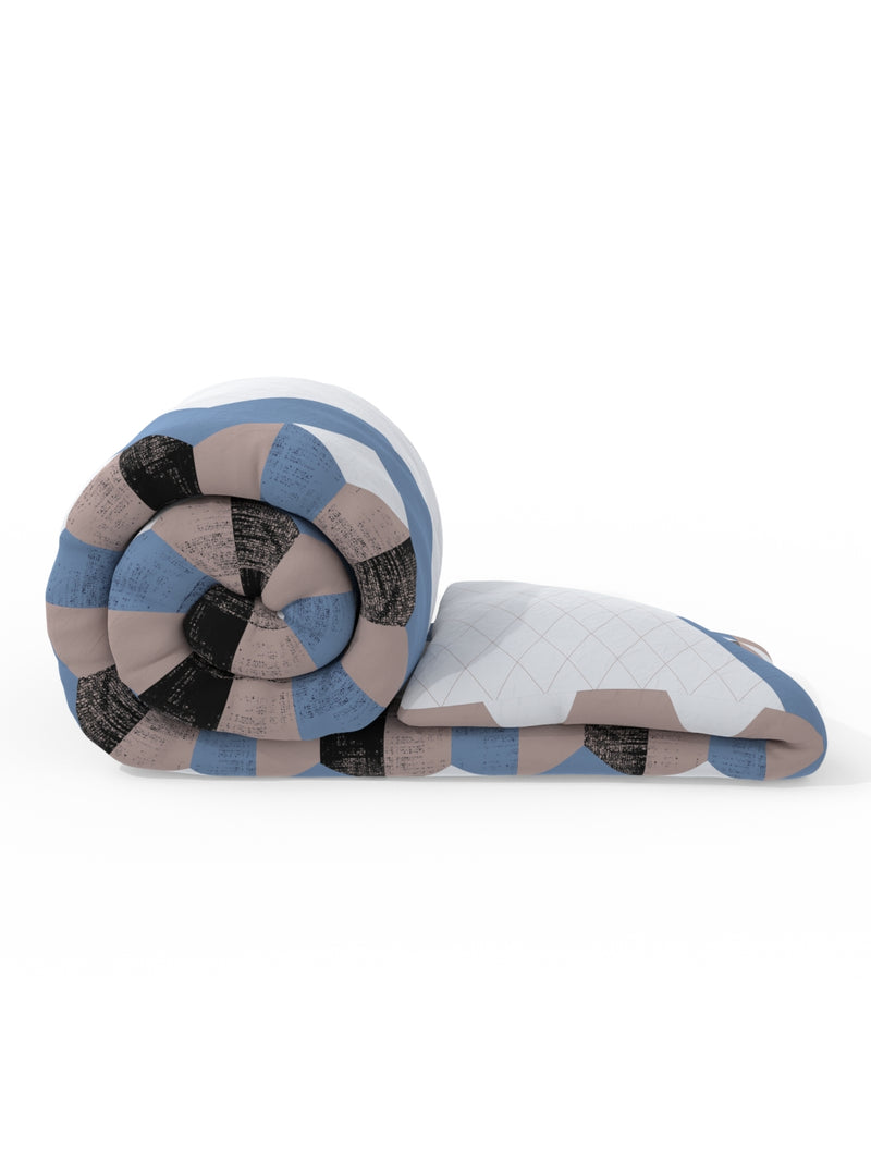Super Soft Microfiber Double Comforter For All Weather <small> (geometric-brown/blue)</small>