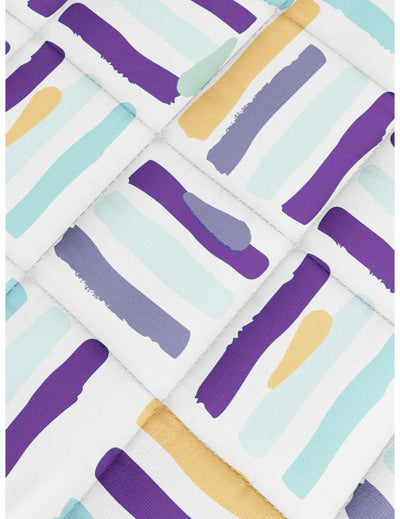 Super Soft Microfiber Double Comforter For All Weather <small> (stripe-white/purple)</small>