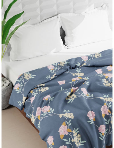 Super Soft Microfiber Double Comforter For All Weather <small> (floral-grey)</small>