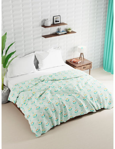 Super Soft Microfiber Double Comforter For All Weather <small> (floral-mint/green)</small>