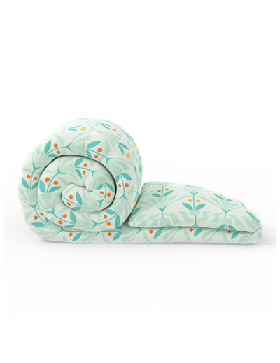 Super Soft Microfiber Double Comforter For All Weather <small> (floral-mint/green)</small>