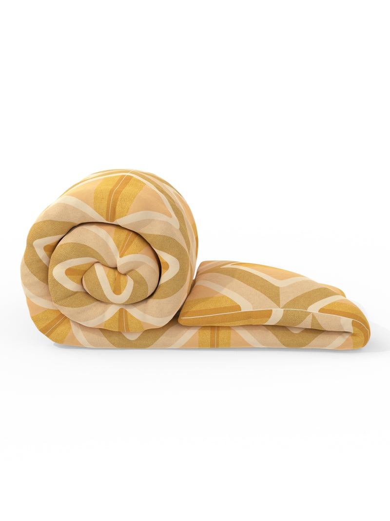 Super Soft Microfiber Double Roll Comforter For All Weather <small> (abstract-yellow)</small>