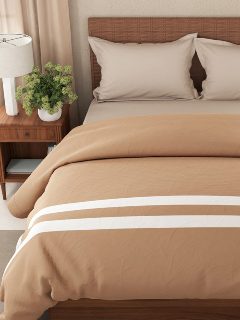 Luxurious 100% Egyptian Satin Cotton Comforter For All Weather <small> (solid-tan)</small>