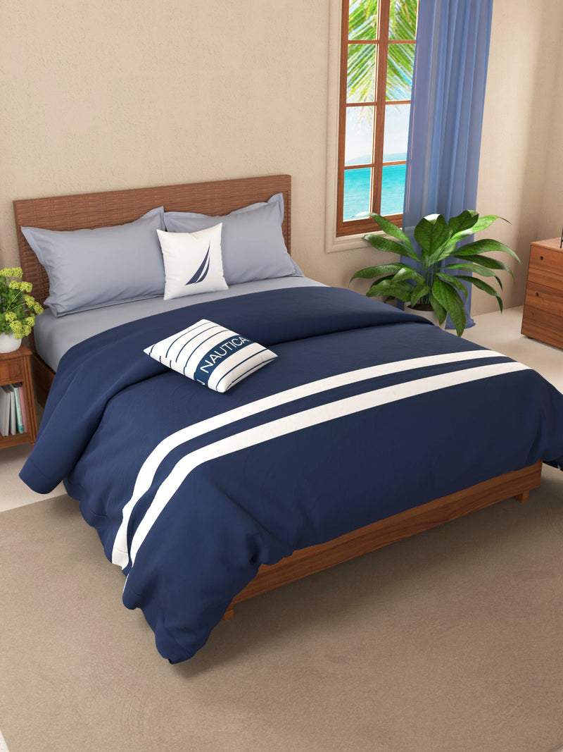 Luxurious 100% Egyptian Satin Cotton Comforter For All Weather <small> (solid-dk.blue)</small>