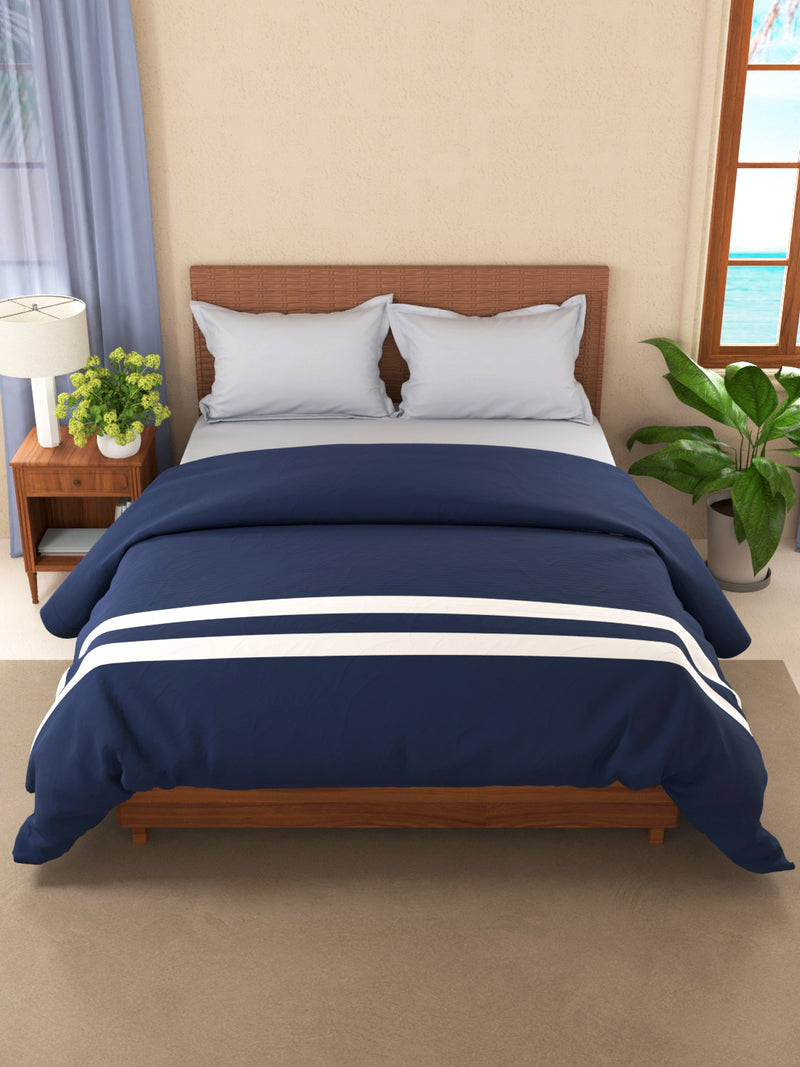 Luxurious 100% Egyptian Satin Cotton Comforter For All Weather <small> (solid-dk.blue)</small>