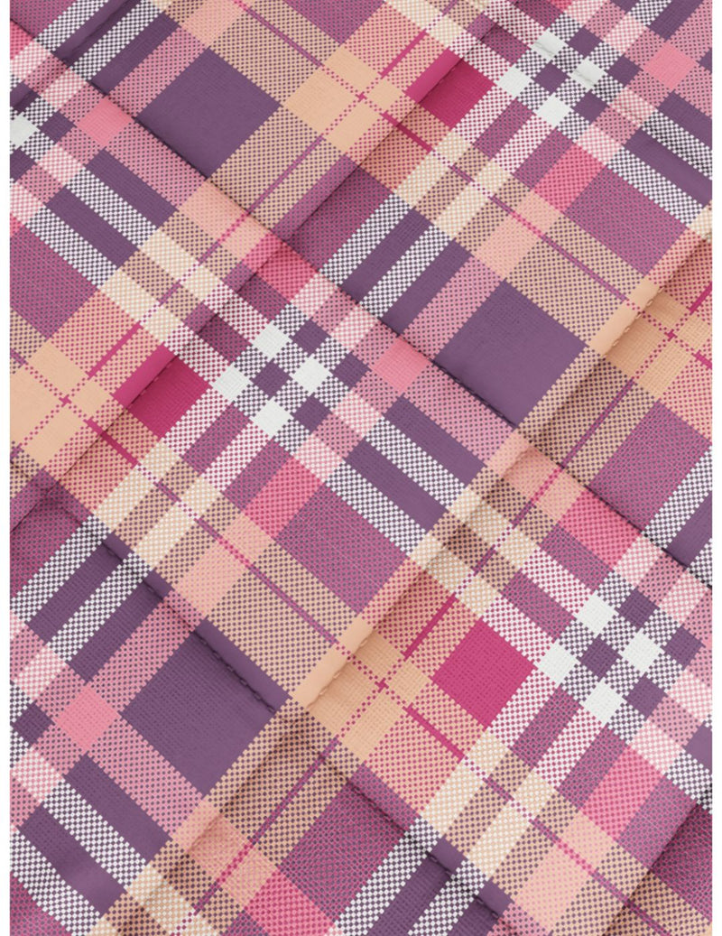Super Soft 100% Natural Cotton Fabric Single Comforter For All Weather <small> (checks-coral pink)</small>