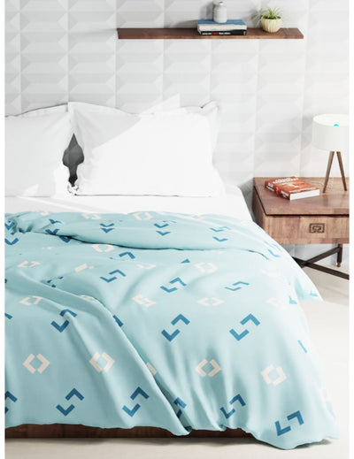 Super Soft Microfiber Double Comforter For All Weather <small> (geometric-sky blue)</small>
