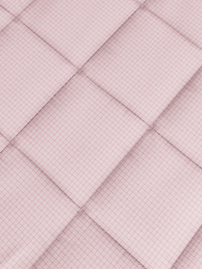 Superfine 100% Egyptian Cotton Fabric Reversible Comforter For All Weather <small> (checks-peach/purple)</small>