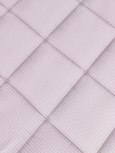 Superfine 100% Egyptian Cotton Fabric Reversible Comforter For All Weather <small> (checks-peach/purple)</small>