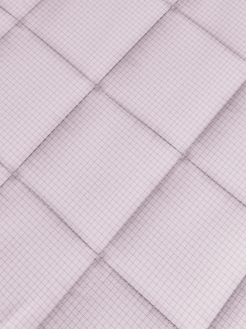 Superfine 100% Egyptian Cotton Fabric Reversible Comforter For All Weather <small> (checks-peach/purple)</small>