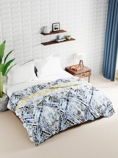 Super Soft Microfiber Double Comforter For All Weather <small> (geometrical-blue)</small>