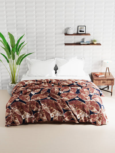 Super Soft Microfiber Double Comforter For All Weather <small> (floral-green/brown)</small>