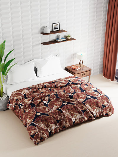 Super Soft Microfiber Double Comforter For All Weather <small> (floral-green/brown)</small>