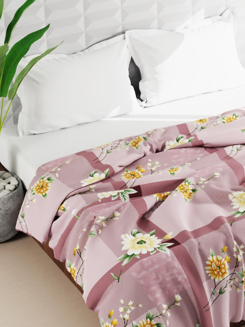 Super Soft Microfiber Double Comforter For All Weather <small> (floral-brown)</small>