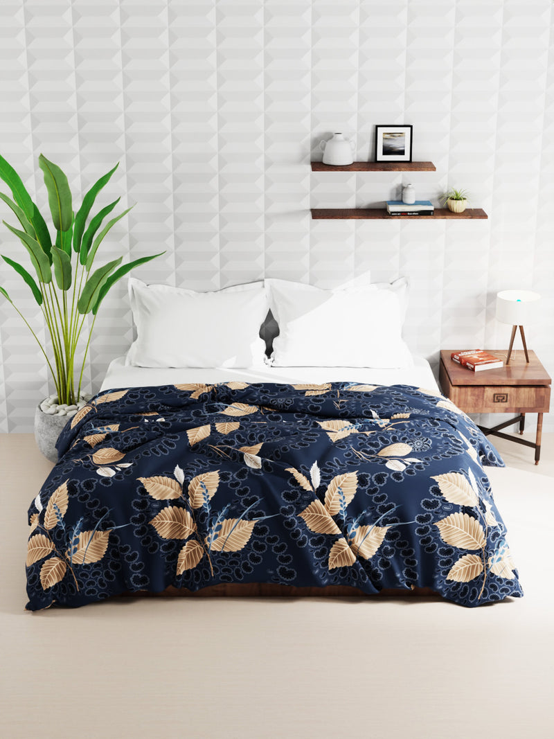 Super Soft Microfiber Double Comforter For All Weather <small> (floral-navy)</small>