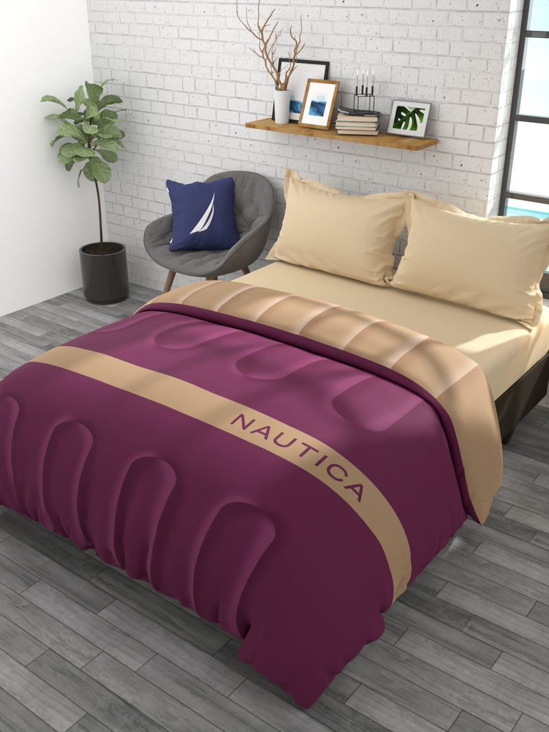 Ultra Soft Luxurious Comforter For All Weather <small> (solid-wine/taupe)</small>