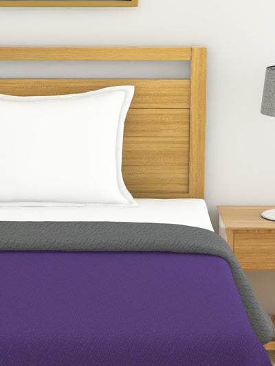 Ultra Soft Microfiber Reversible Comforter For All Weather <small> (reversible-purple/grey)</small>