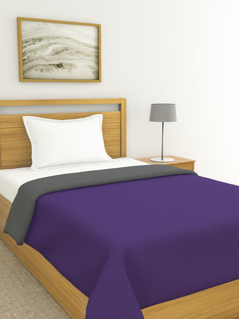 Ultra Soft Microfiber Reversible Comforter For All Weather <small> (reversible-purple/grey)</small>
