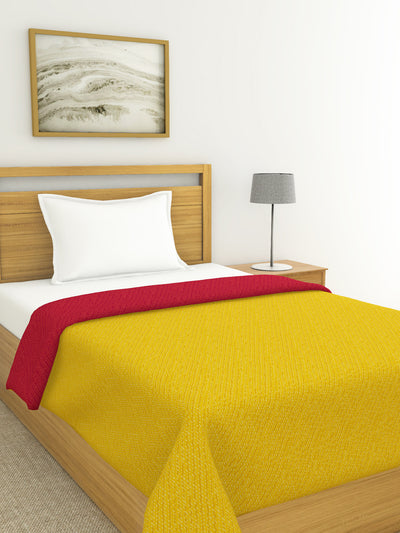 Ultra Soft Microfiber Reversible Comforter For All Weather <small> (reversible-yellow/red)</small>